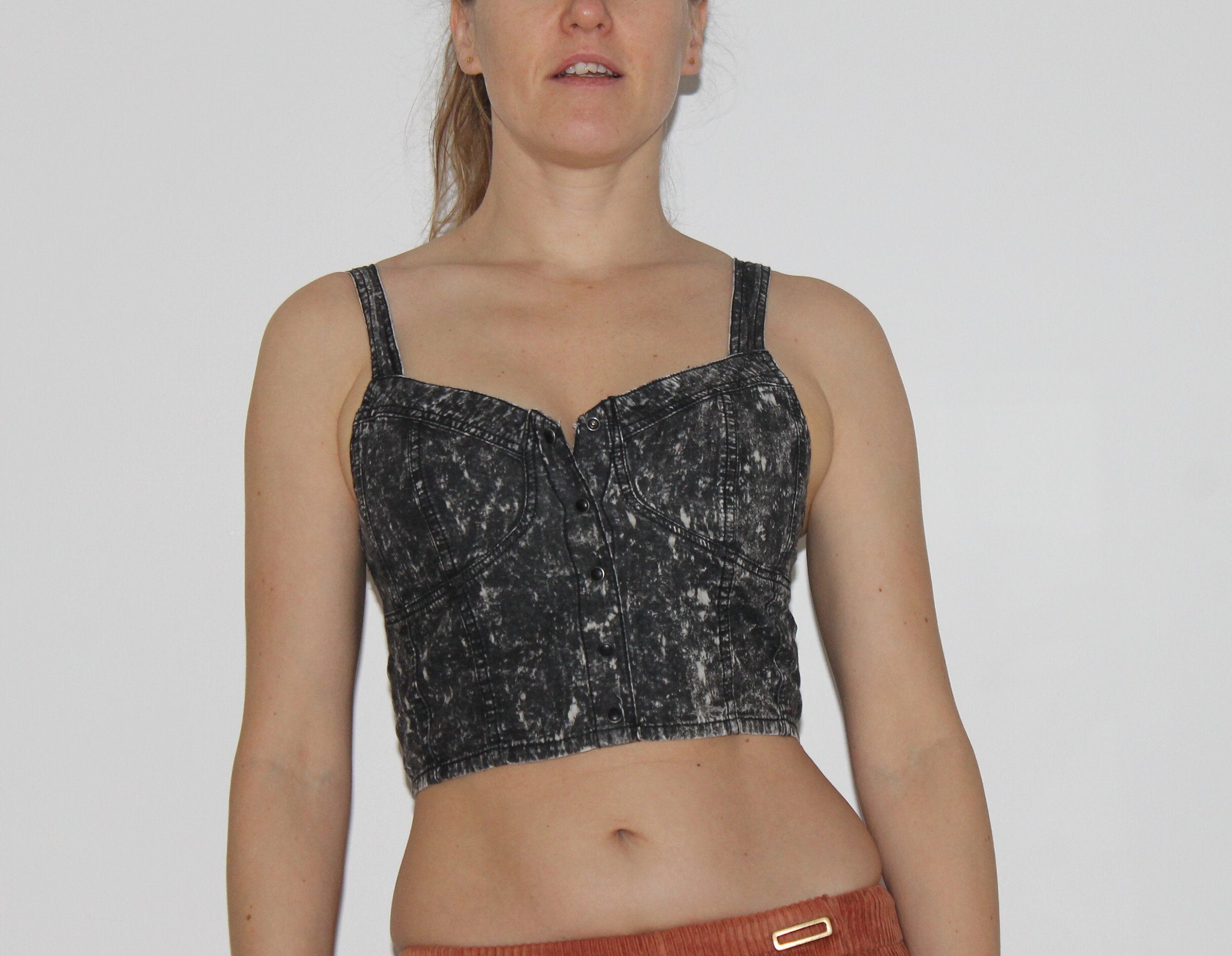 Denim Corset Vest Vintage Halter Top 