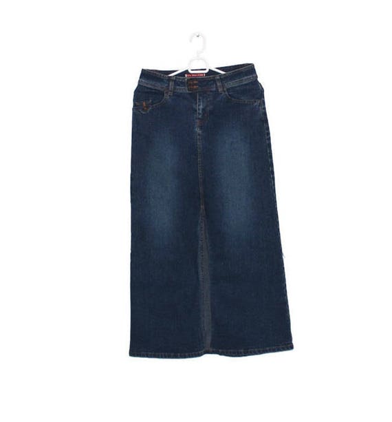 maxi denim skirts