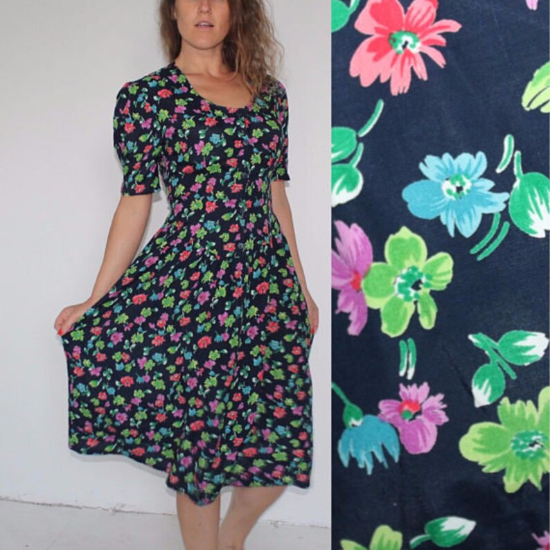 Robe à fleurs vintage des années 60 une ligne robe fleur Etsy