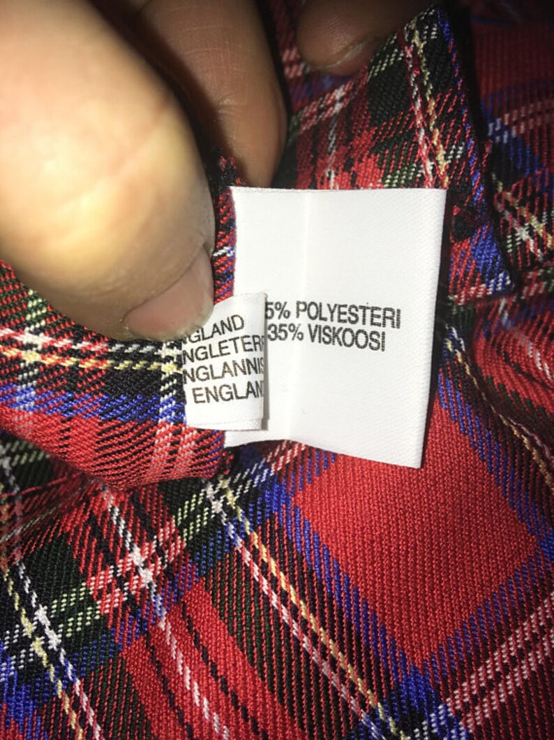 Scottish Kilt Tartan Plaid Authentic Hot Red Wrap Skirt Accordion Pleated Made in England Back to School Medium Size Tartan Flared