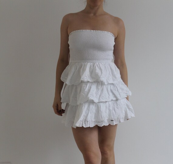 white strapless summer dress