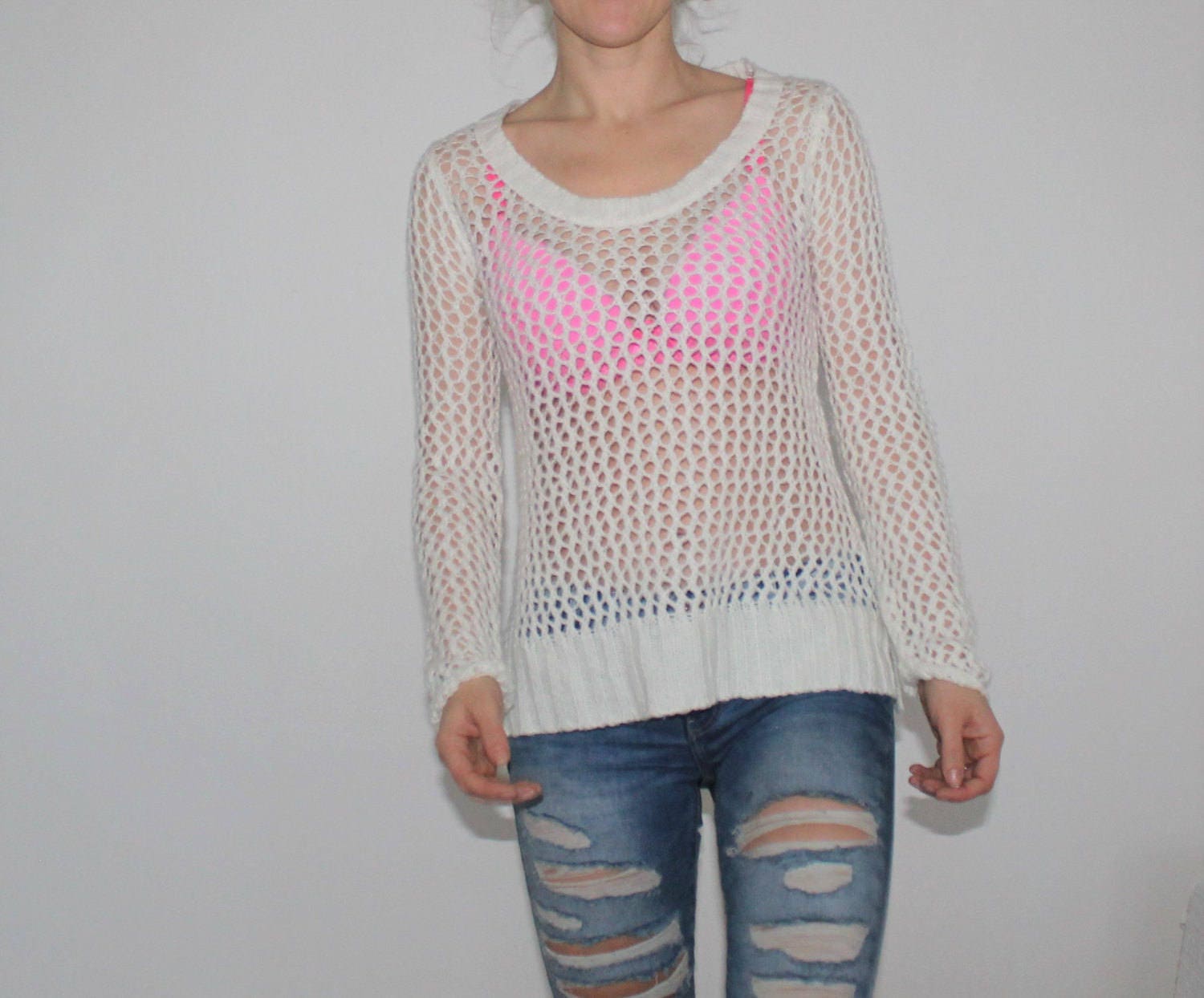 Semi Sheer Sweater - Etsy