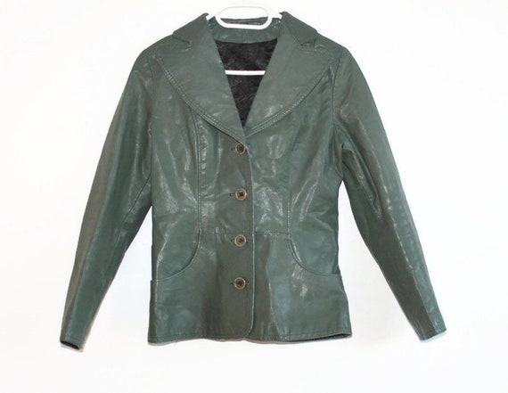 Leather Distressed Motorcycle Jacket 1980s Biker Coat… - Gem