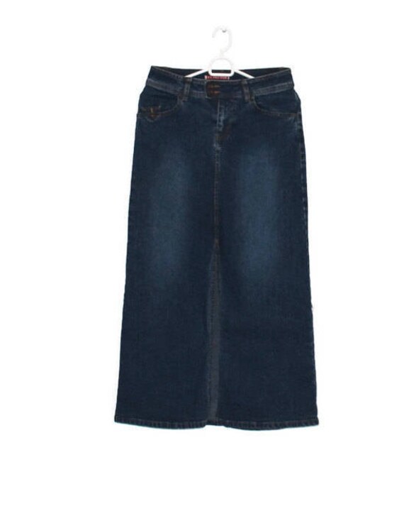 long blue jean skirts