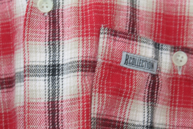 90s Plaid Shirt Mens Medium Tartan Shirt Lumberjack Button Down Shirt Womens XL Checkered Oversize Lumber Shirt Long Sleeve Flannel Shirt M