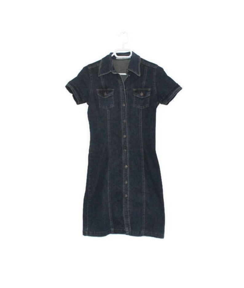 dark denim midi dress