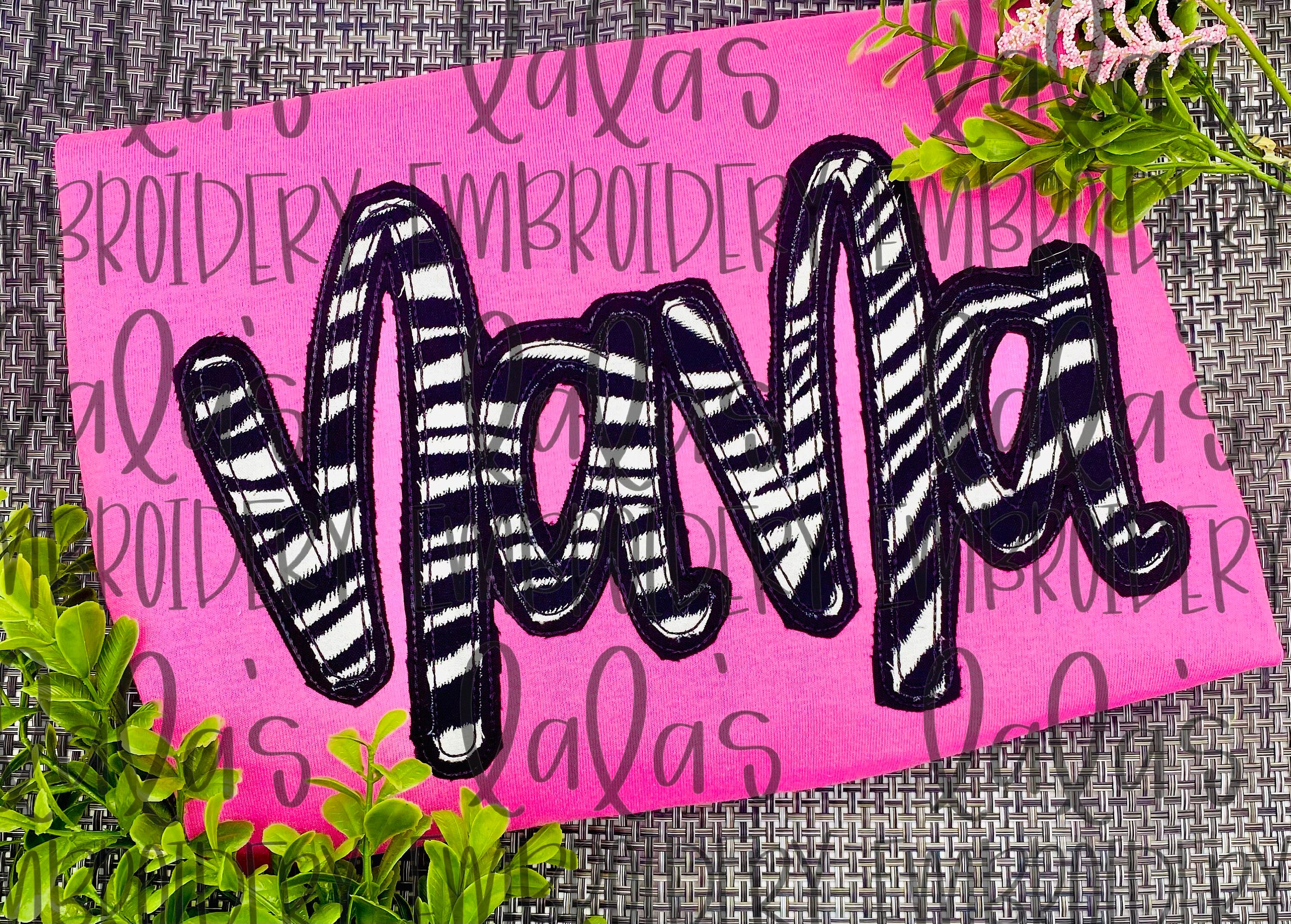 Nanel Lettering Nana Double Stack Applique Design - Hand Lettered Design - Etsy