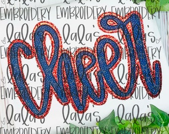 CHEER Double Stack Applique/Embroidery Design - Hand Lettered Design ** Instant Download **