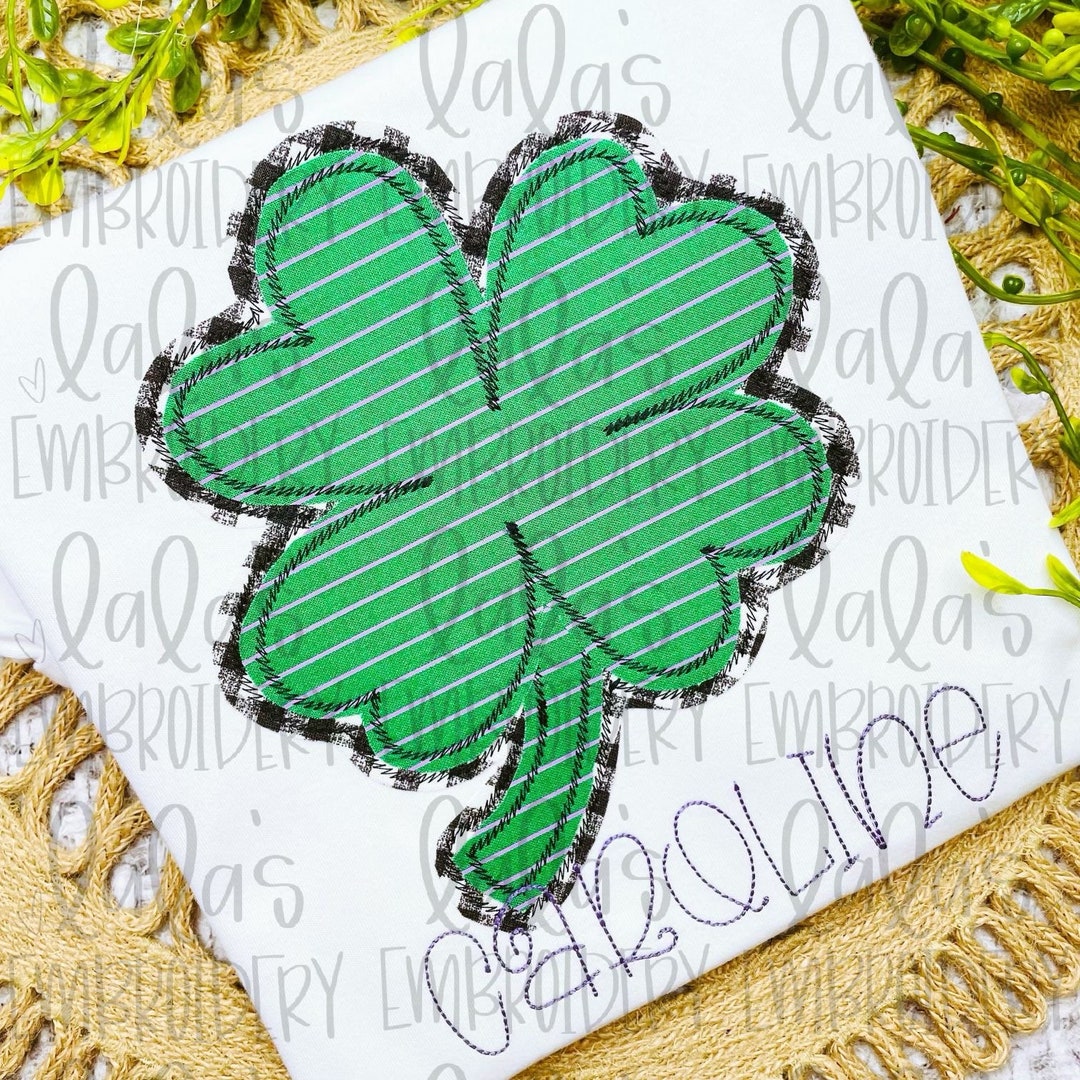 Shamrock Double Stack Applique Design - Hand Lettered Design - Etsy