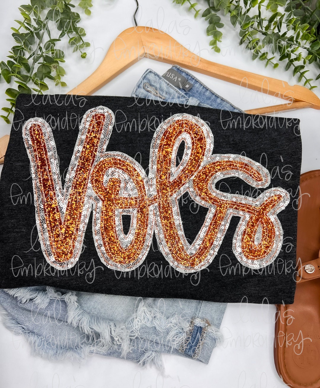 VOLS Double Stack Team Applique Design Hand Lettered Design Etsy