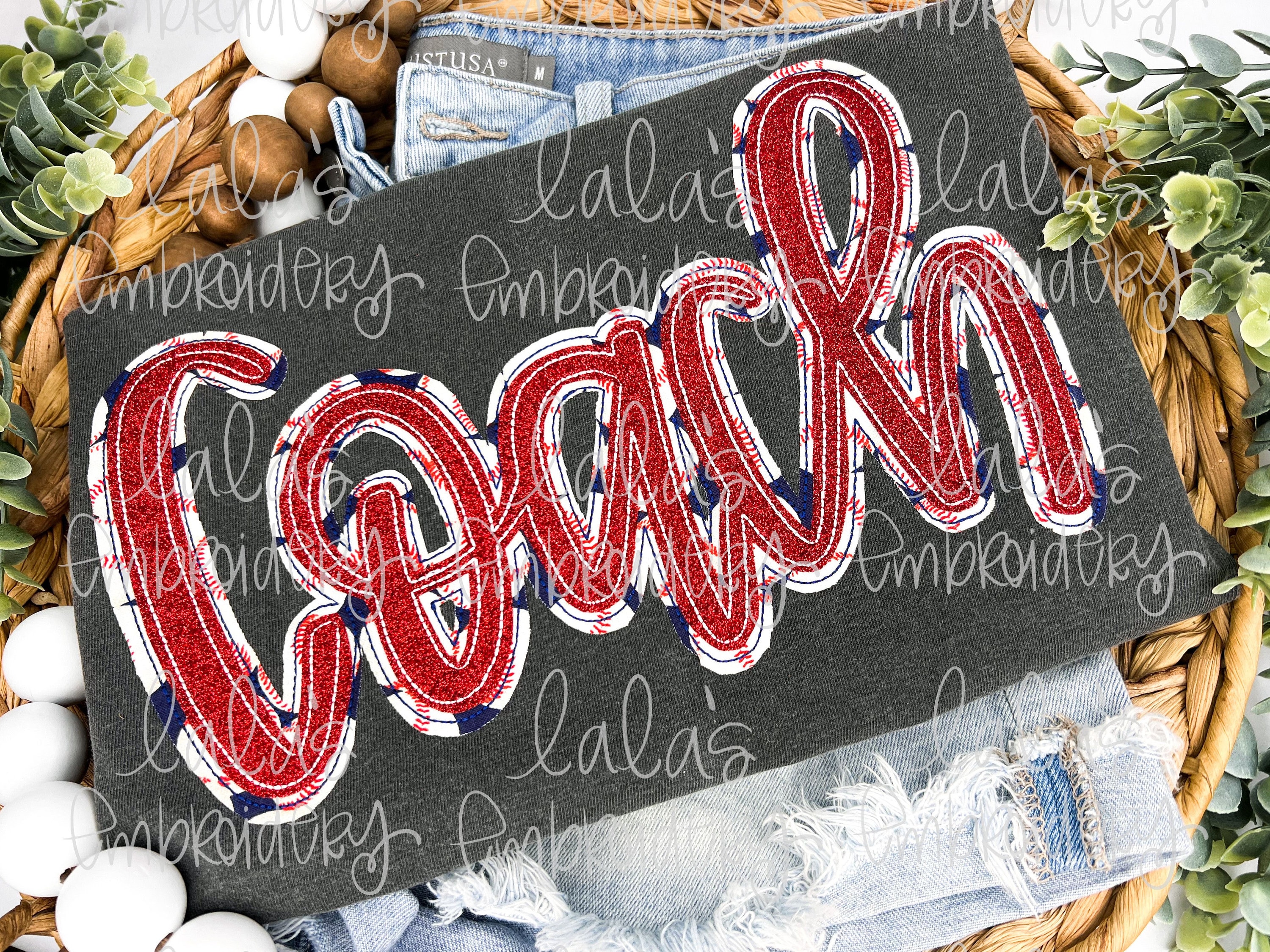 Coach Double Stack Applique Design - Hand Lettered Design ** Instant ...