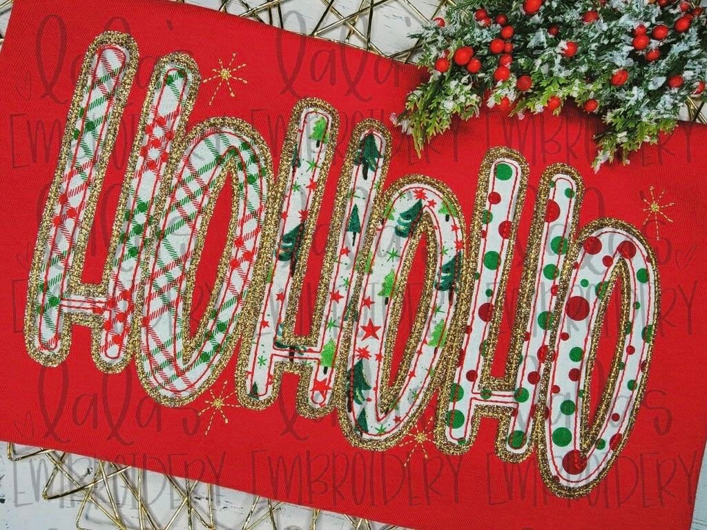 Hohoho (twinkle) Double Stack Applique Design - Hand Lettered Design - Etsy