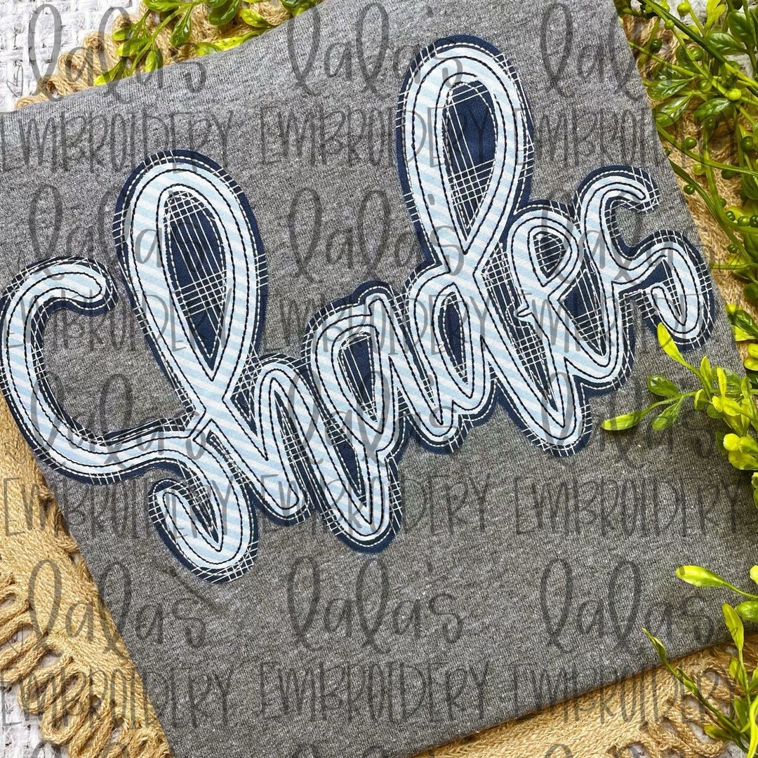 SHADES Double Stack Team Applique Design - Hand Lettered Design - Etsy
