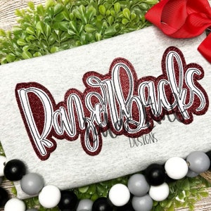 Razorbacks Double Stack Applique Design - Hand Lettered Design ** Instant Download **