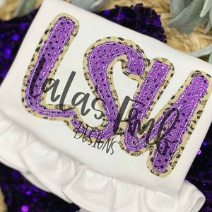 LSU Double Stack Applique Design - Hand Lettered Design