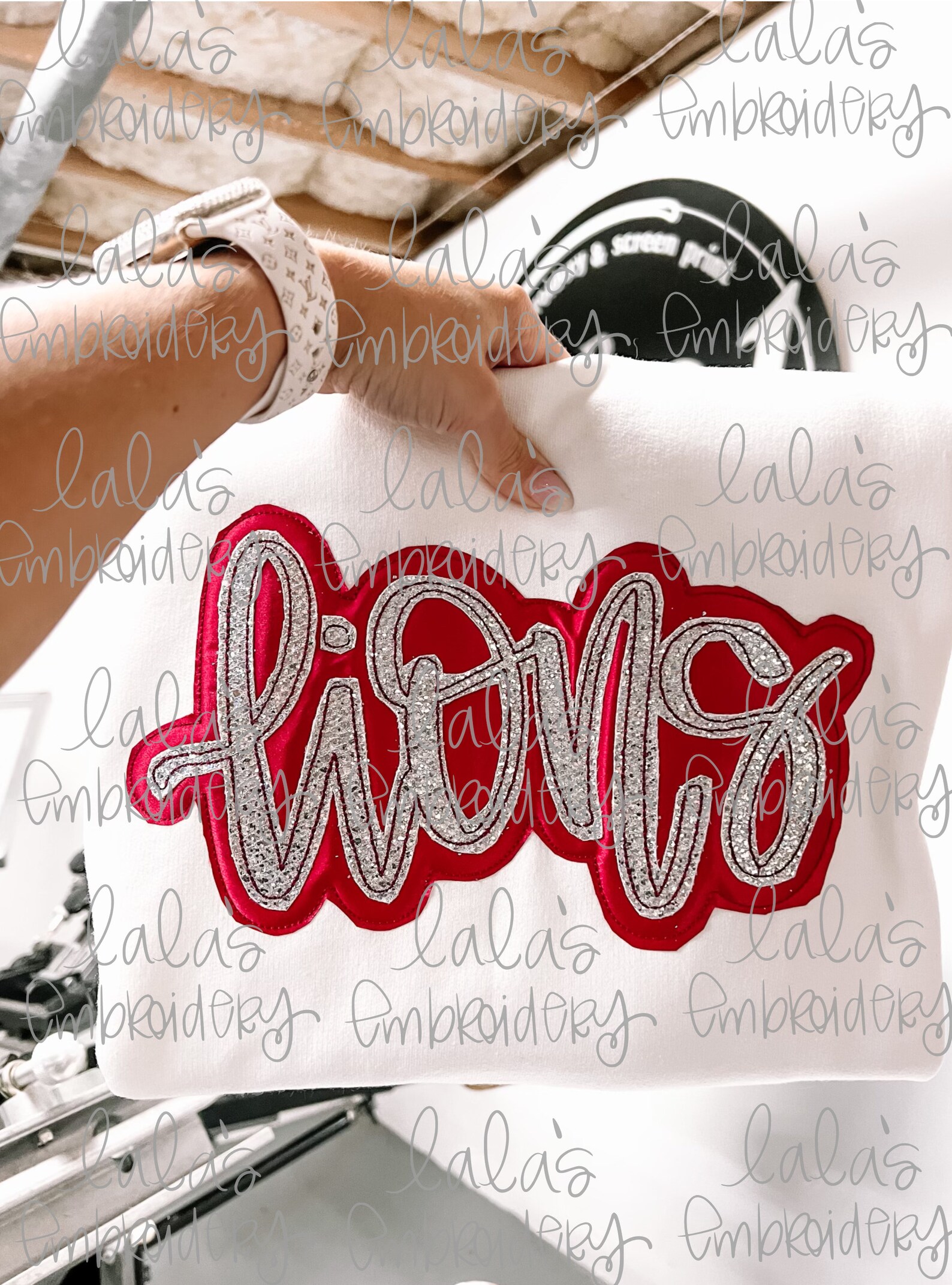 Lions Double Stack Team Applique Design Hand Lettered Design Etsy