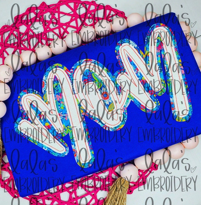 Mom Double Stack Applique Design - Hand Lettered Design - Etsy