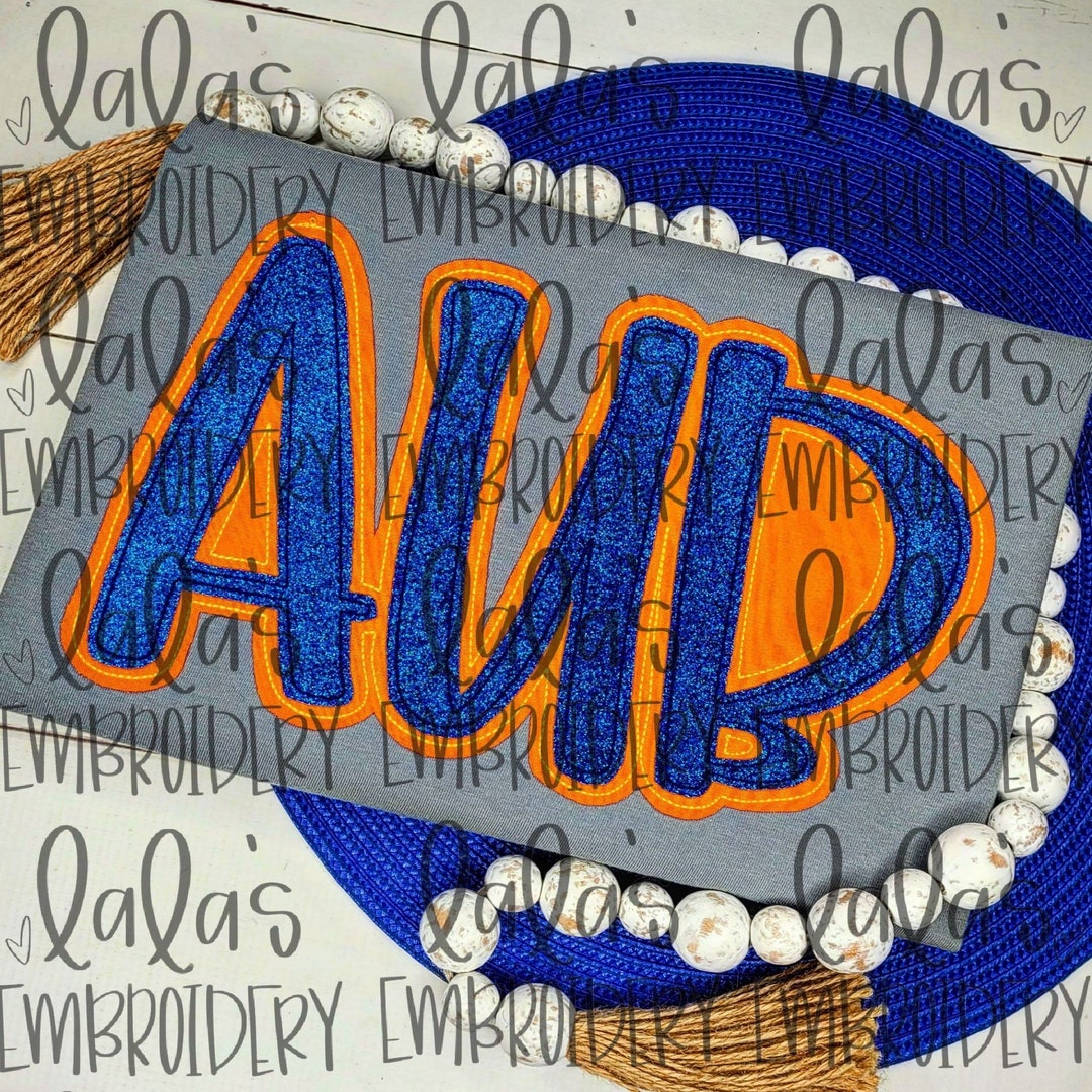 AUB Double Stack Applique Design - Hand Lettered Design ** Instant ...
