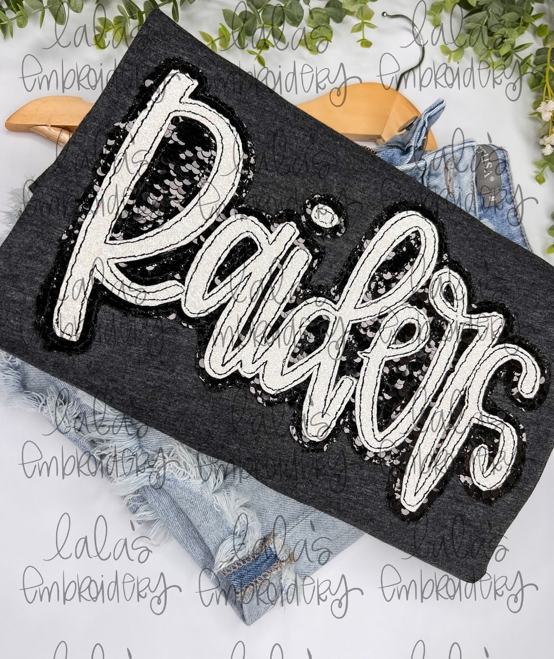 RAIDERS Double Stack Team Applique Design Hand Lettered Design Etsy