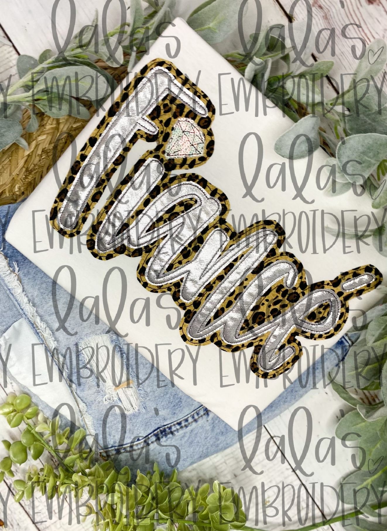 Fiancé W/ Diamond Double Stack Applique Design Hand Lettered Design - Etsy