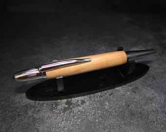Hand Turned Pulsar Cherry Ballpoint Chrome Twist Pen Schmidt Refill
