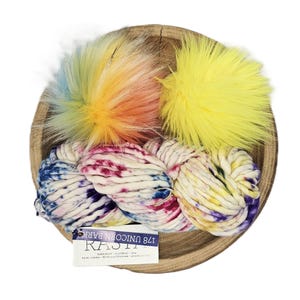 Malabrigo Rasta Unicorn Bark Faux Fur Hat Kit