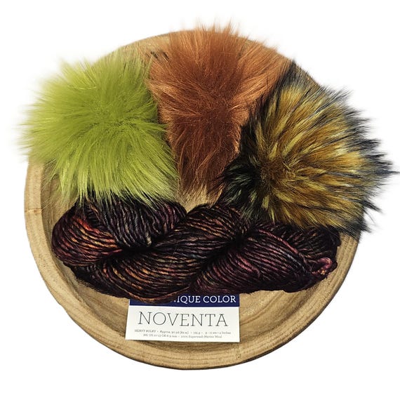 Malabrigo Noventa Unique Color Faux Fur Pom Kit