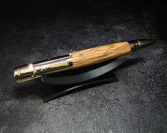 Hand Turned Bethlehem Olive Wood John 3:16 Ballpoint  Golden Twist Pen Parker Refill