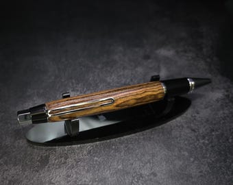 Hand Turned Becote Big Ben Ballpoint EDC Chrome Click Pen Parker Refill
