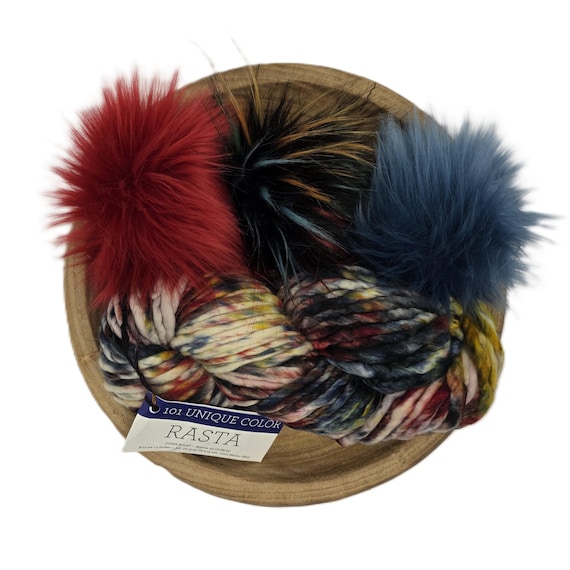 Malabrigo Rasta Unique Color Faux Fur Pom Kit