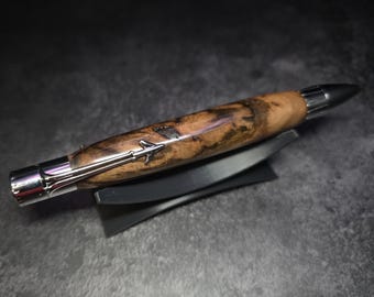 Hand Turned Turkish Walnut Jet Airliner Ballpoint  Chrome Twist Pen Parker Refill