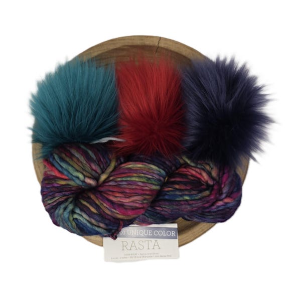Malabrigo Rasta Unique Color Faux Fur Pom Kit