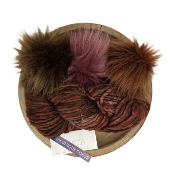 Malabrigo Rasta Unique Color Faux Fur Pom Kit
