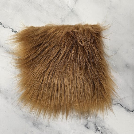 5" Precut Square Long Pile Faux Fur Fabric Saddle For Poms and Gnome Beards