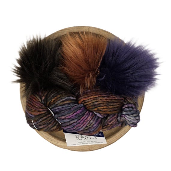 Malabrigo Rasta Unique Color Faux Fur Pom Kit