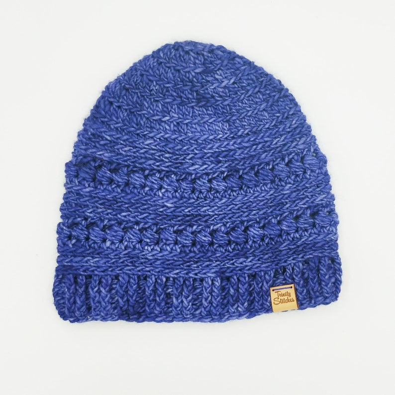 Crochet Beanie Hat Indigo Blue Merino Ready To Ship Free Shipping