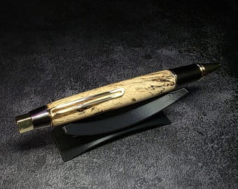 Hand Turned Spalted Tamirand Big Ben Ballpoint EDC Golden and Gun Metal Click Pen Parker Refill
