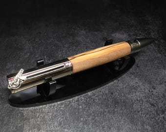 Hand Turned Bethlehem Olive Wood Heavenly Messenger Ballpoint Golden Twist Pen Parker Refill