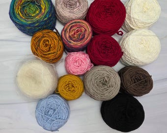 LOT of  DK, Worsted Aran and Bulky Weight Yarn Scraps over 2 Pounds