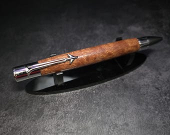 Hand Turned Hardwood Jet Airliner Ballpoint  Chrome Twist Pen Parker Refill