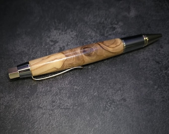 Hand Turned Bethlehem Olive Wood Big Ben Ballpoint EDC Golden Chrome Click Pen Parker Refill