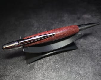 Hand Turned Pulsar Purple Heart Ballpoint Chrome Twist Pen Schmidt Refill