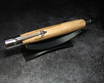 Hand Turned Ambrosia Maple Jet Airliner Ballpoint  Chrome Twist Pen Parker Refill
