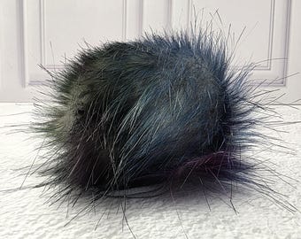6" Precut Square Medium Pile Faux Fur Fabric Blue Purple Green Jewel Toned For Poms and Gnome Beards