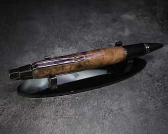 Hand Turned Turkish Walnut Big Ben Ballpoint EDC Gun Metal Click Pen Parker Refill