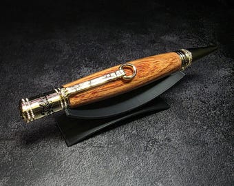 Hand Turned Canarywood Ballpoint  Golden Twist Pen Parker Refill