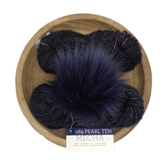 Malabrigo Mecha Cowl, Hat and Pom Kit Pearl Ten