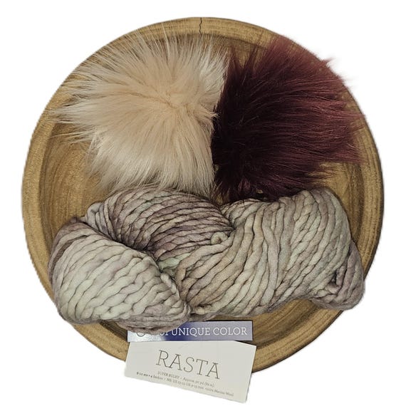Malabrigo Rasta Unique Color Faux Fur Pom Kit
