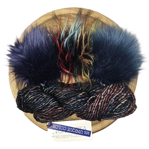 Malabrigo Noventa Unique Color Faux Fur Pom Kit