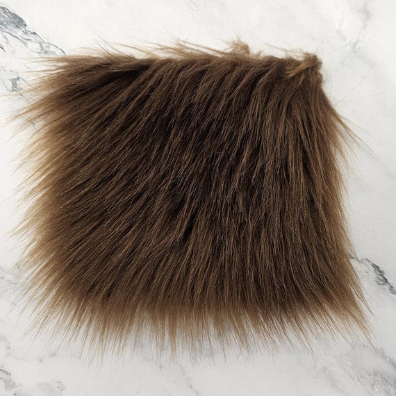 5" Precut Square Long Pile Faux Fur Fabric Cafe For Poms and Gnome Beards